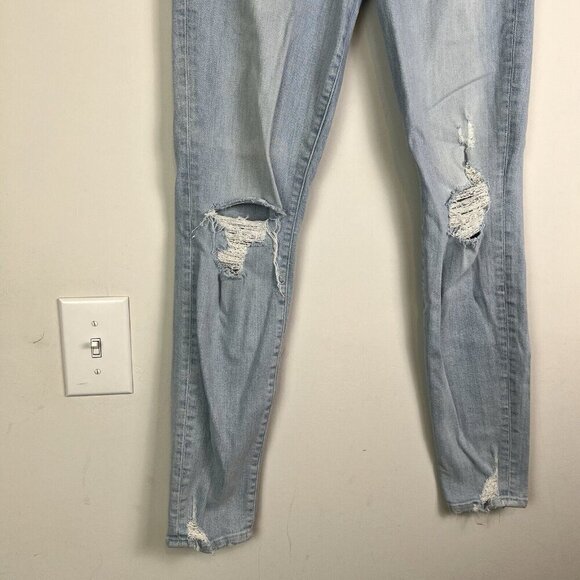 Frame Denim Blue Light Wash Distressed Le High Skinny Jeans Size 28 - Picture 6 of 12